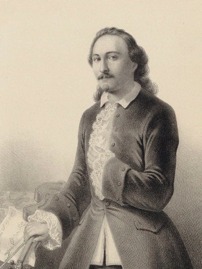 1849 में सेसारे पुगनी द्वारा बैले ले वायलन डू डायबल में आर्थर सेंट-लियोन 1821-1870 का पोर्ट्रेट। द्वारा डेरानकोर्ट