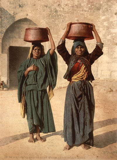 सिलोम, पवित्र भूमि के दूध विक्रेता, c.1890 (फोटोमैकेनिकल प्रिंट) द्वारा डेट्रोइट फोटोग्राफिक कंपनी