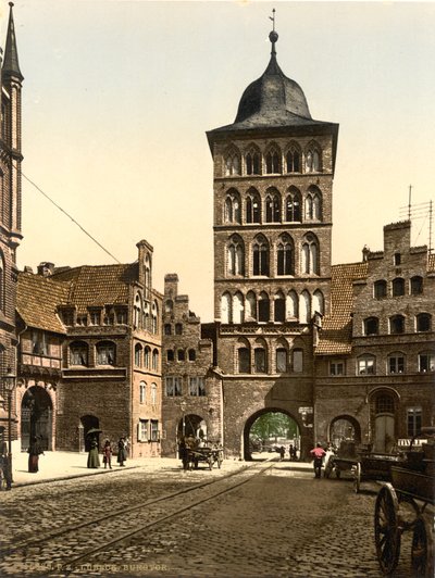 टॉवर आर्क, लुबेक, जर्मनी, c.1900 द्वारा डेट्रोइट प्रकाशन कंपनी