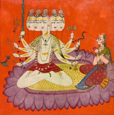 पार्वती द्वारा पूजे गए सदाशिव, सीए। 1690. द्वारा देवीदास