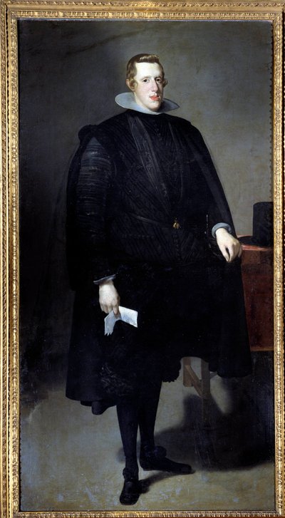 फिलिप IV (1605 - 1665) के पैर में पोर्ट्रेट। डिएगो रोड्रिग्ज डी सिल्वा वाई वेलास्केज़ द्वारा पेंटिंग (1599-1660) द्वारा डिएगो वेलाज़क्वेज़