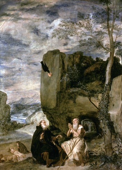 सेंट एंथोनी द एबट और सेंट पॉल द फर्स्ट हरमिट, c.1642 द्वारा डिएगो वेलाज़क्वेज़