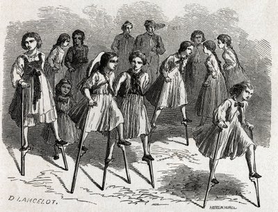 1860 में पेरिस से बुखारेस्ट तक विक्टर ड्यूरु की यात्रा को चित्रित करने के लिए लैंसलॉट द्वारा डिजाइन किए गए उल्म में ईचास का खेल। एडौर्ड चार्टन द्वारा संपादित "" ले टूर डू मोंडे" में उत्कीर्णन द्वारा डायडोनेन्स अगस्टे लैंसेलोट
