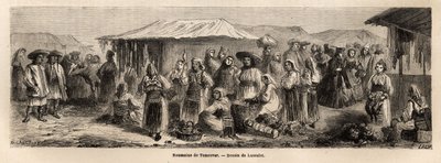 रोमानिया में टेस्मेवर (या टिमिसोआरा) की पैदल आबादी। 1860 में लैंसलॉट, ड्राफ्ट्समैन द्वारा पेरिस से बुखारेस्ट की यात्रा को चित्रित करने के लिए उत्कीर्णन, एडौर्ड चार्टन के निर्देशन में "ले टूर डू मोंडे, नोव्यू जर्नल डेस वॉयेज" में प्रकाशित हुआ। द्वारा डायडोनेन्स अगस्टे लैंसेलोट