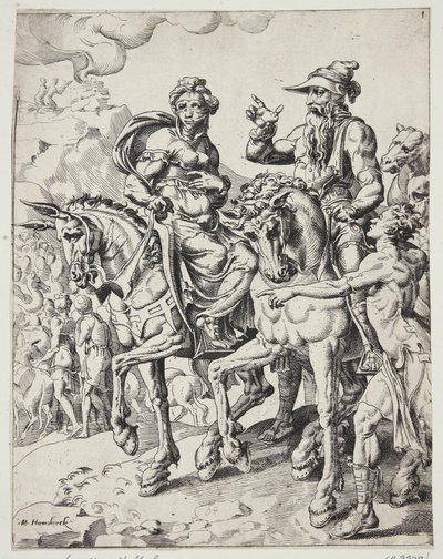 अब्राहम और सारा का मिस्र में प्रवेश द्वारा Maarten van Heemskerck