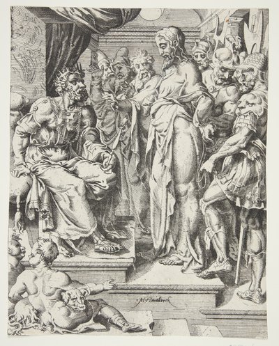 हेरोदेस से पहले मसीह द्वारा Maarten van Heemskerck