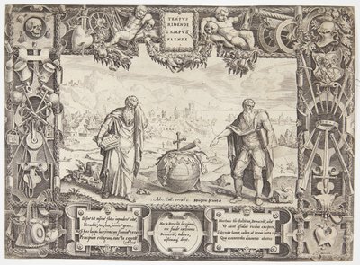 हेराक्लीटस और डेमोक्रिटस, या धीरज और सहनशीलता की चेतावनी द्वारा Maarten van Heemskerck