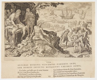 शाही सैनिक भारतीयों के लिए सभ्यता ला रहे थे द्वारा Maarten van Heemskerck