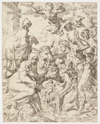 चरवाहों की आराधना द्वारा Maarten van Heemskerck