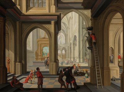 एक चर्च में Iconoclasm। 1630 द्वारा डर्क वैन डेलेन