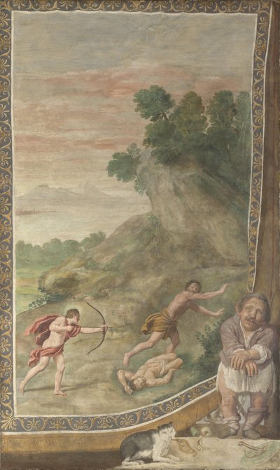 विला एल्डोब्रंदिनी, 1617-1618 से अपोलो साइक्लोप्स फ्रेस्को की हत्या द्वारा Domenichino