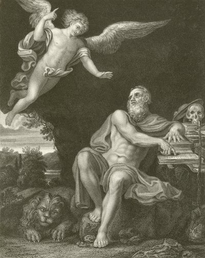 परी के साथ सेंट जेरोम द्वारा Domenichino