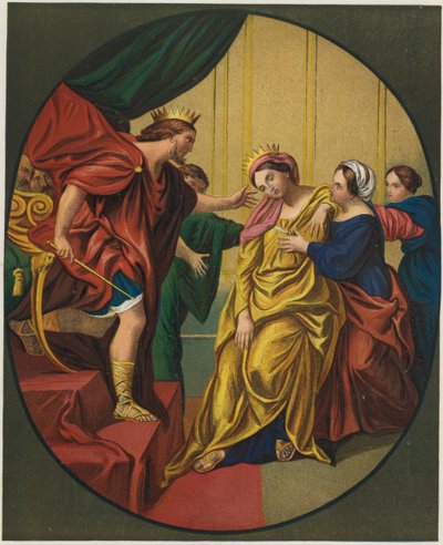एस्तेर राजा अहेसरुस के पास लाया द्वारा Domenichino