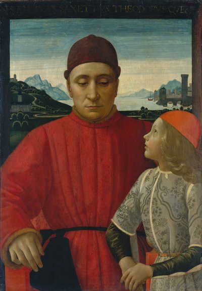 फ्रांसेस्को सस्सती और उनका बेटा तियोदोरो, c.1488 (लकड़ी पर गुस्सा) द्वारा डोमनिको घिरालंदियो
