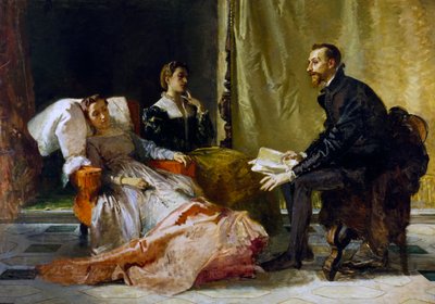 Torquato Tasso (1544-1595) पढ़ता है यरूशलेम Eleonora d'Este . को दिया गया द्वारा डोमनिको मोरेली