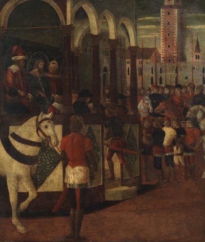 राजा एक श्रोता, 1475-1500 दे रहा है द्वारा डोमनिको मोरोन