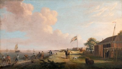 1770 के मछुआरों के साथ टिलबरी किले का दृश्य द्वारा डोमिनिक सेरेस