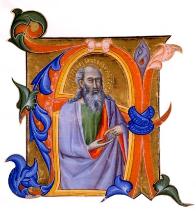 प्रबुद्ध प्रारंभिक A, c.1382-99 (चर्मपत्र पर पानी आधारित वर्णक और सोने की पत्ती) द्वारा डॉन सिल्वेस्ट्रो देई घेरार्डुची