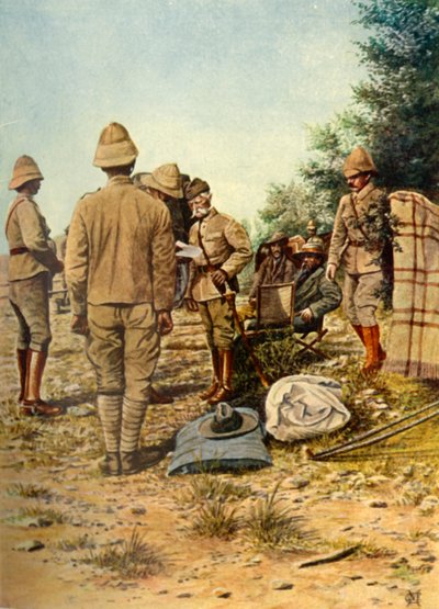 27 फरवरी 1900, 1901, 'द सरेंडर ऑफ़ जनरल क्रोन्ये टू लॉर्ड रॉबर्ट्स एट पारडेबर्ग...'। द्वारा डोनाल्ड ई एम'क्रैकेन