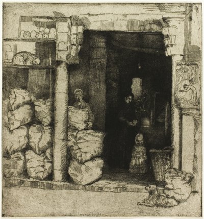 कोयला दुकान का आंतरिक दृश्य द्वारा डोनाल्ड शॉ MacLaughlan