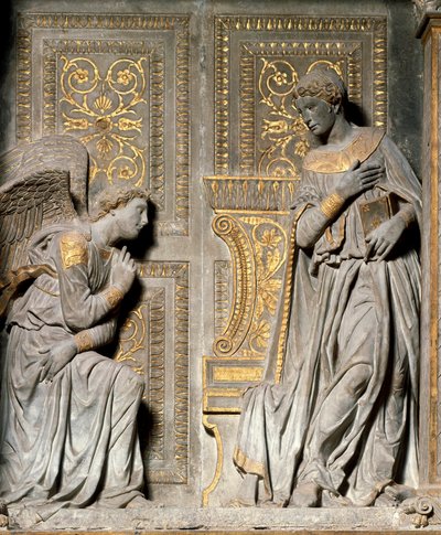 घोषणा Donato de Bardi dit Donatello (ca. 1386-1466) 1435 चर्च ऑफ सांता क्रोस की उच्च राहत। फ़्लोरेंस द्वारा Donatello