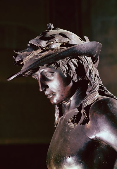 डेविड, सिर का विवरण, c.1440 (कांस्य) (119169 भी देखें) द्वारा Donatello