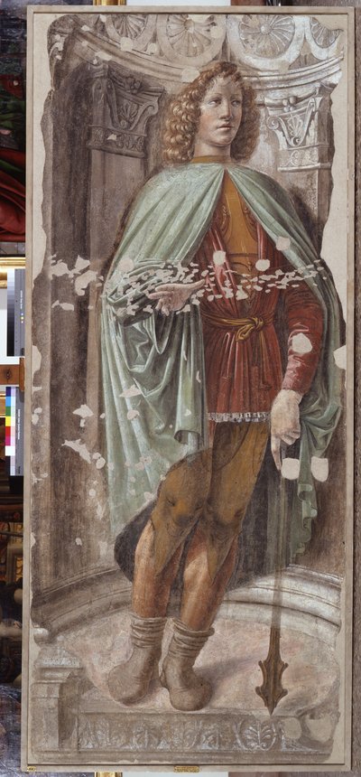 एक गदा वाला आदमी, c.1486 (कैनवास पर लगा हुआ अलग फ़्रेस्को) द्वारा डोनाटो ब्रैमांटे