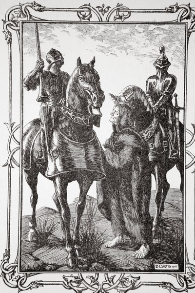 वे एक बूढ़े आदमी से मिले, 1905। द्वारा डोरा कर्टिस