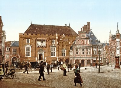 ग्रांट मार्किट पर सिटी हॉल, हरलेम, हॉलैंड, pub.c. 1900 द्वारा डच फोटोग्राफर