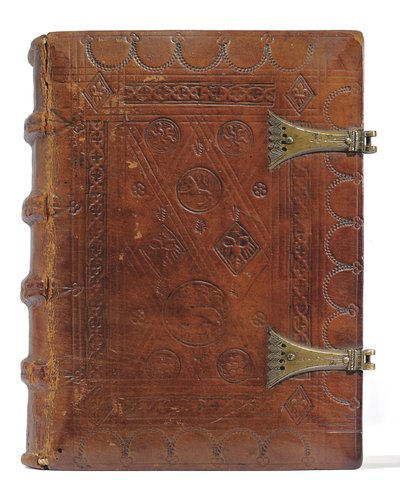 डच में घंटे और प्रार्थना की पुस्तक, लोअर राइनलैंड, एमेरिच, क्लीवेज, c.1480 (वेल्लम और पेपर पर स्याही और रंगद्रव्य, धातु के आवरणों के साथ बोर्डों पर बछड़े में बंधे) द्वारा डच स्कूल