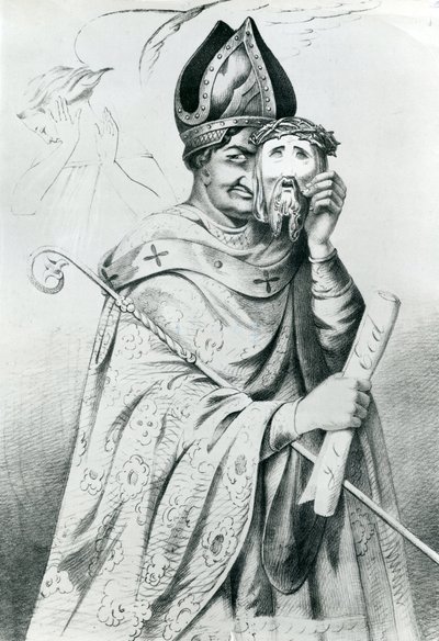 पोप पायस IX (1792-1878) का कैरिकेचर द्वारा डच स्कूल