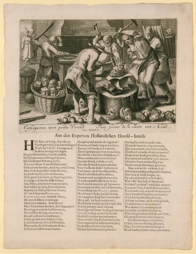 Ceforgeron myn goede वृंद। अंग्रेजी सिंहासन के उत्तराधिकार से संबंधित कैरिकेचर, 1688-89 द्वारा डच स्कूल