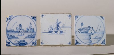 डेल्फ़्ट टाइलें, c.1750-1800 (मिट्टी के बरतन) द्वारा डच स्कूल