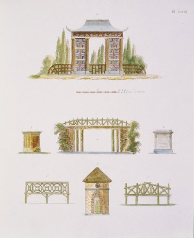 जी। वैन लार की पत्रिका गार्डन गार्डन की सजावट, 1802 प्रकाशित (172967 भी देखें) द्वारा डच स्कूल