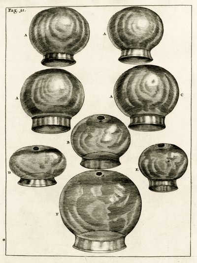 विभिन्न cupping चश्मा, व्यावहारिक अभ्यास से फ्रेडेरिक डेक्कर्स द्वारा, 1694 विधि के इलाज के लिए द्वारा डच स्कूल