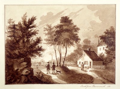 ब्रुक ग्रीन, हैमरस्मिथ, लंदन का दृश्य, c1820 द्वारा ईबी
