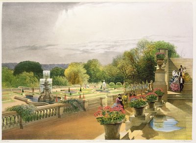 Parterre, लीड्स के पास हरवुड हाउस, पब। थॉमस मैकलीन द्वारा द्वारा ई। एडवेनो ब्रुक