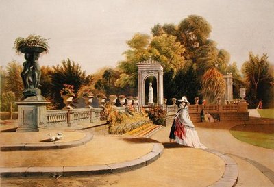 टेरेस, ट्रेंथम हॉल गार्डन, 'द गार्डन ऑफ इंग्लैंड' से द्वारा ई। एडवेनो ब्रुक