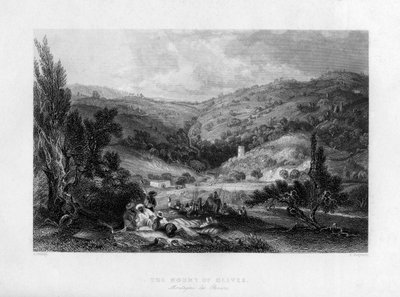 द माउंट ऑफ ऑलिव्स, इज़राइल, 1841। द्वारा ई बेंजामिन