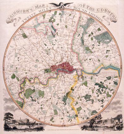लंदन का मानचित्र, 1798 द्वारा ई बॉर्न