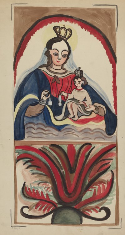 Retablo - वर्जिन एंड चाइल्ड, 19351942। द्वारा ई. बॉयड