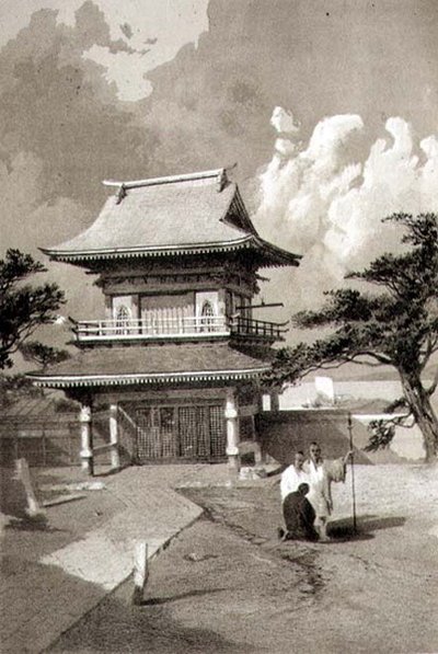 हकोटाडी, पब में एक मंदिर में प्रवेश। सरोनी एंड कंपनी द्वारा, c.1856 (लिथो) द्वारा ई। ब्राउन