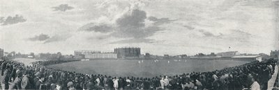 केनिंगटन ओवल में सरे और ऑस्ट्रेलियाई क्रिकेट मार्च, c1896 द्वारा ई हॉकिन्स एंड कंपनी