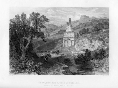 यरूशलेम, इज़राइल, 1841 के पास अबशालोम मकबरा। द्वारा ई। रेडक्लिफ