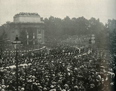 कनाडा के प्रधान मंत्री का आगमन। 1897 में हाइड पार्क कॉर्नर में विल्फ्रेड लॉयर। द्वारा ई। और एस। वुडबरी