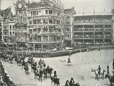 लॉर्ड रॉबर्ट्स ने सेंट पॉल चर्चयार्ड, 1897 में व्यवस्थाओं का अधीक्षण किया द्वारा ई। और एस। वुडबरी