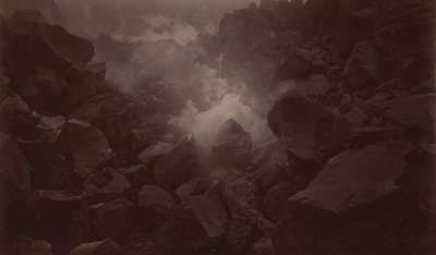 ज्वालामुखी का गड्ढा, क्वेटज़ेल्टेनंगो-ग्वाटेमाला, 1875। द्वारा एडवियर्ड मुयब्रिज