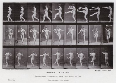 मोशन में मानव चित्र: महिला, लात मारना द्वारा Eadweard Muybridge