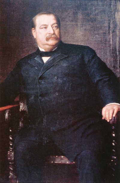 ग्रोवर क्लीवलैंड (1837-1908) (रंग लिथो) द्वारा ईस्टमैन (बाद में) जॉनसन