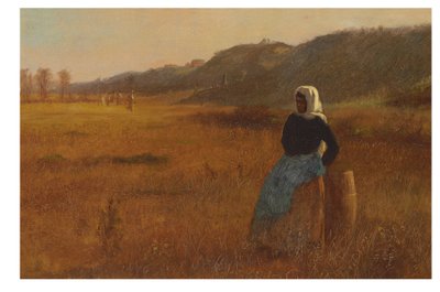 दिन के समापन पर, c.1878-80 (बोर्ड पर तेल) द्वारा ईस्टमैन जॉनसन